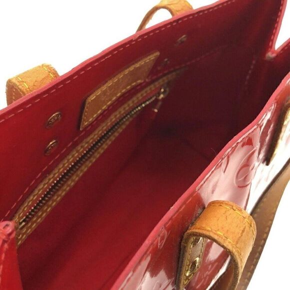 LOUIS VUITTON Reade PM M91088 Rouge Monogram Vernis MI1011 Handbag - Picture 6 of 14